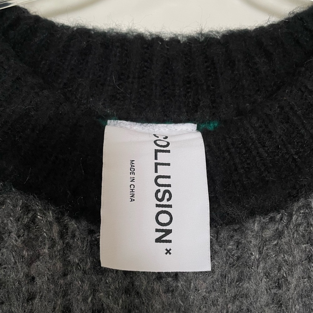 Colorful Patchwork Crew Neck Sweater - image 2